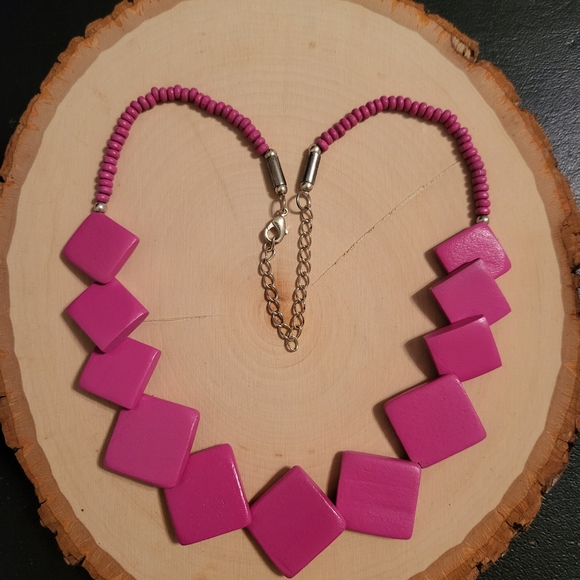 Wooden Squares Necklace - Picture 4 of 4